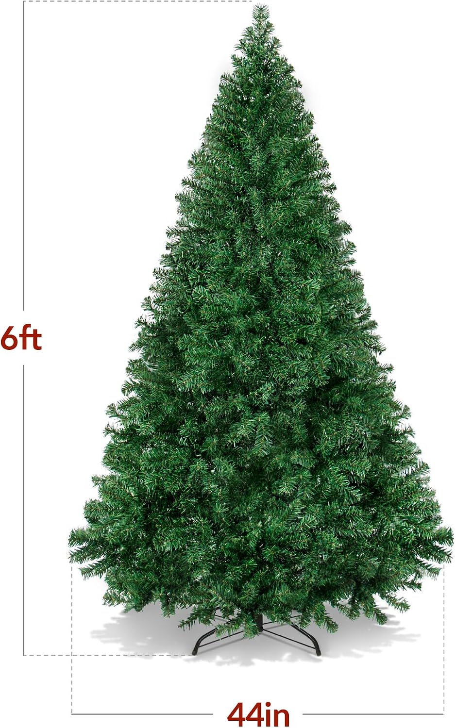 best choice products artificial christmas tree, 6ft premium shown in use