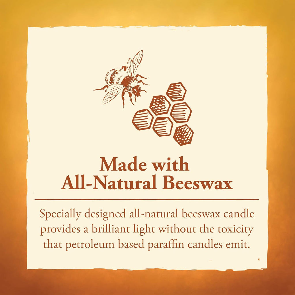 Candle by the Hour 70-Hour Beehive Candle, Eco-friendly Natural Beeswax with Cotton Wick