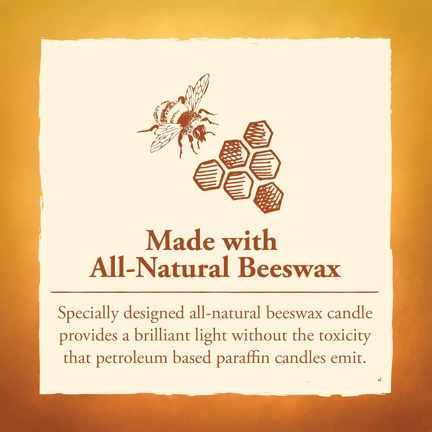 Candle by the Hour 70-Hour Beehive Candle, Eco-friendly Natural Beeswax with Cotton Wick