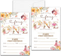 Fairy 1st Birthday Party Invitation, Garden Fairy Themed Fill-In Invites, 20 Floral Invitations With Envelopes for Women (4" X 6"), Adults Butterfly Party Favors Decorations and Supplies -56