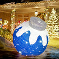 outdoor christmas ornaments, lighted pop-up holiday ball decoration, main product view