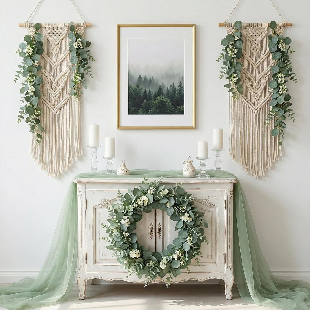 lovemoon 130 Pcs Artificial Mixed Eucalyptus Stems Bulk, 5 Kinds of Faux Greenery Eucalyptus Leaves Bulk for Vase Wedding DIY Bouquets Floral Arrangement Home Decor (130, Green)