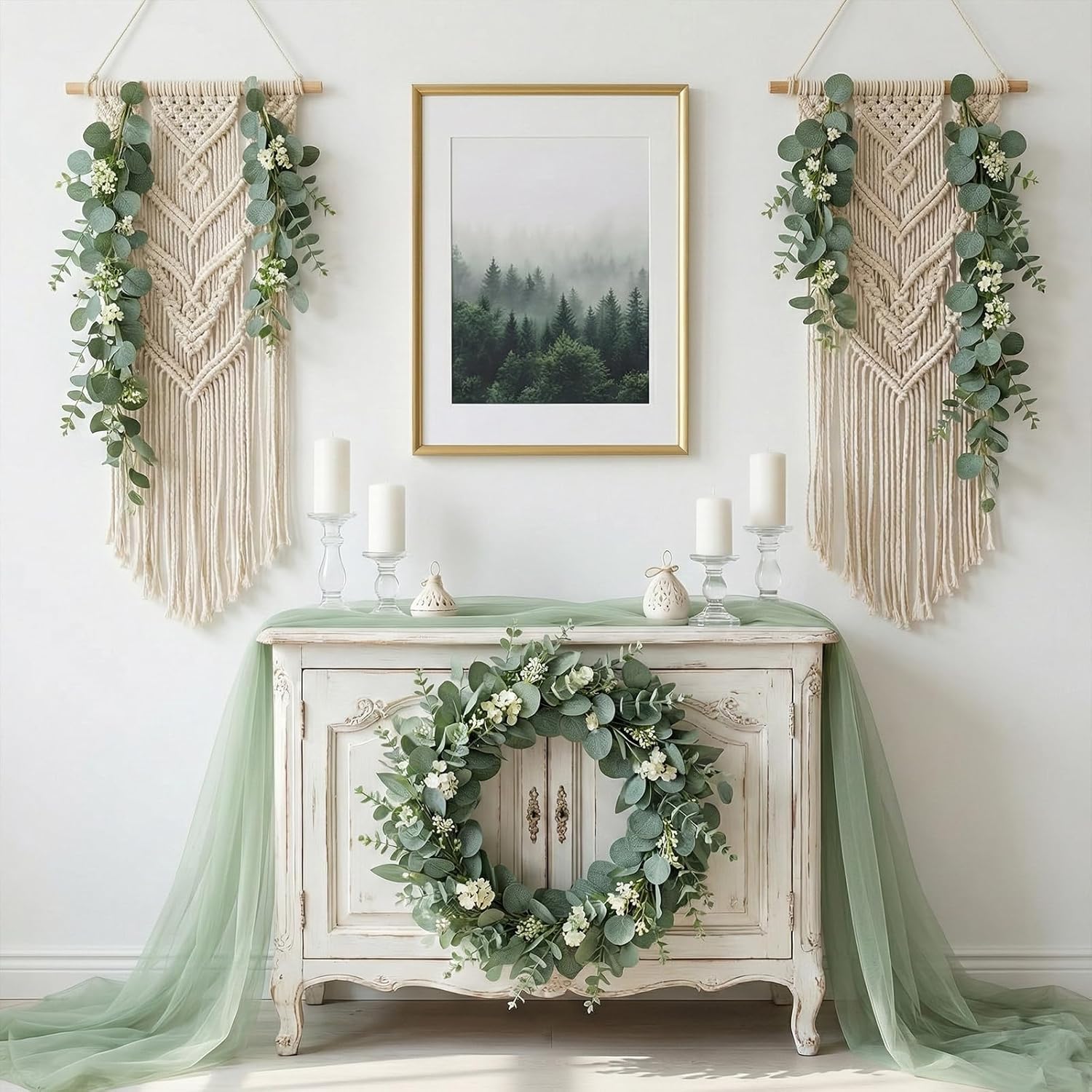 lovemoon 130 Pcs Artificial Mixed Eucalyptus Stems Bulk, 5 Kinds of Faux Greenery Eucalyptus Leaves Bulk for Vase Wedding DIY Bouquets Floral Arrangement Home Decor (130, Green)