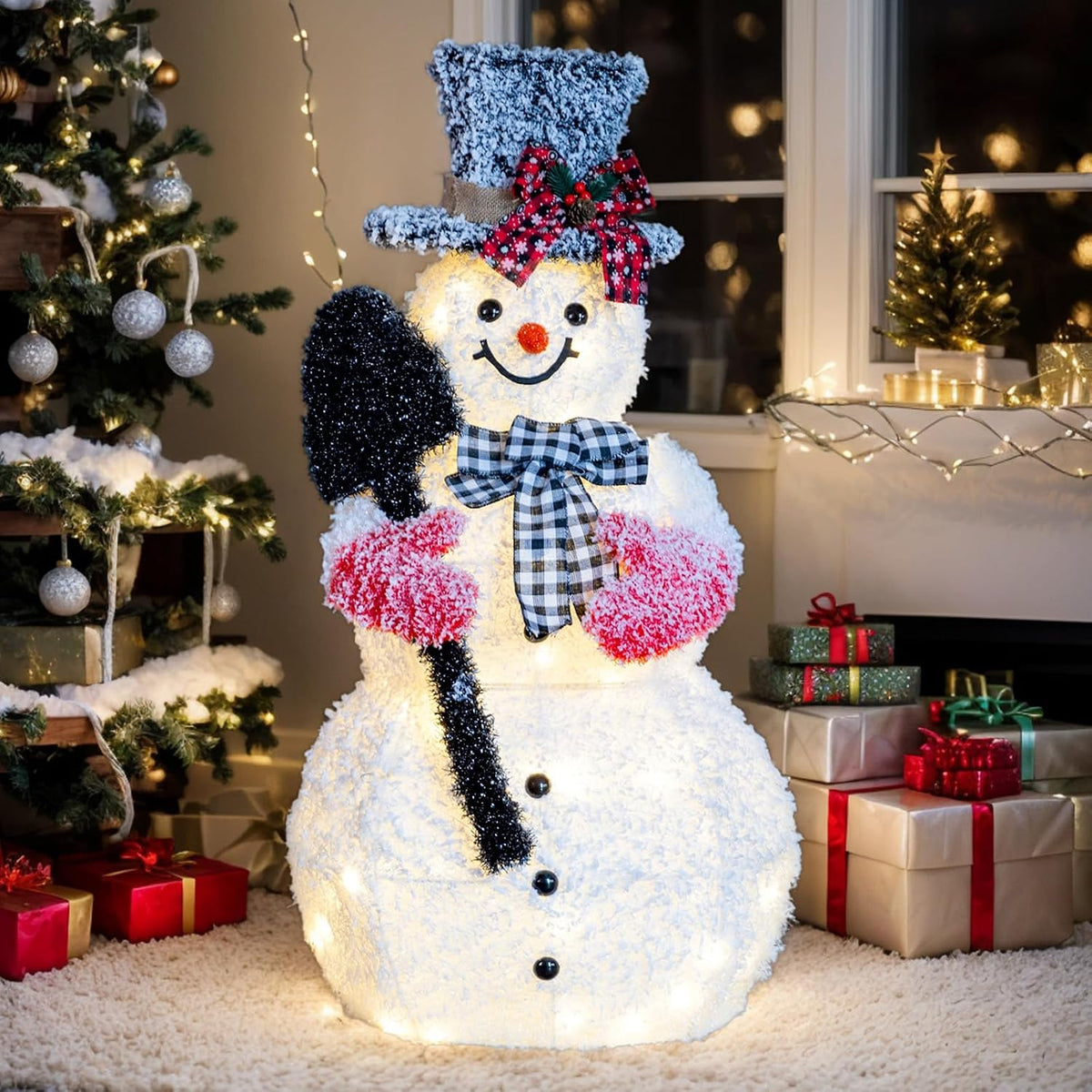 vingli 3ft lighted snowman christmas decorations outdoor indoor, main product view