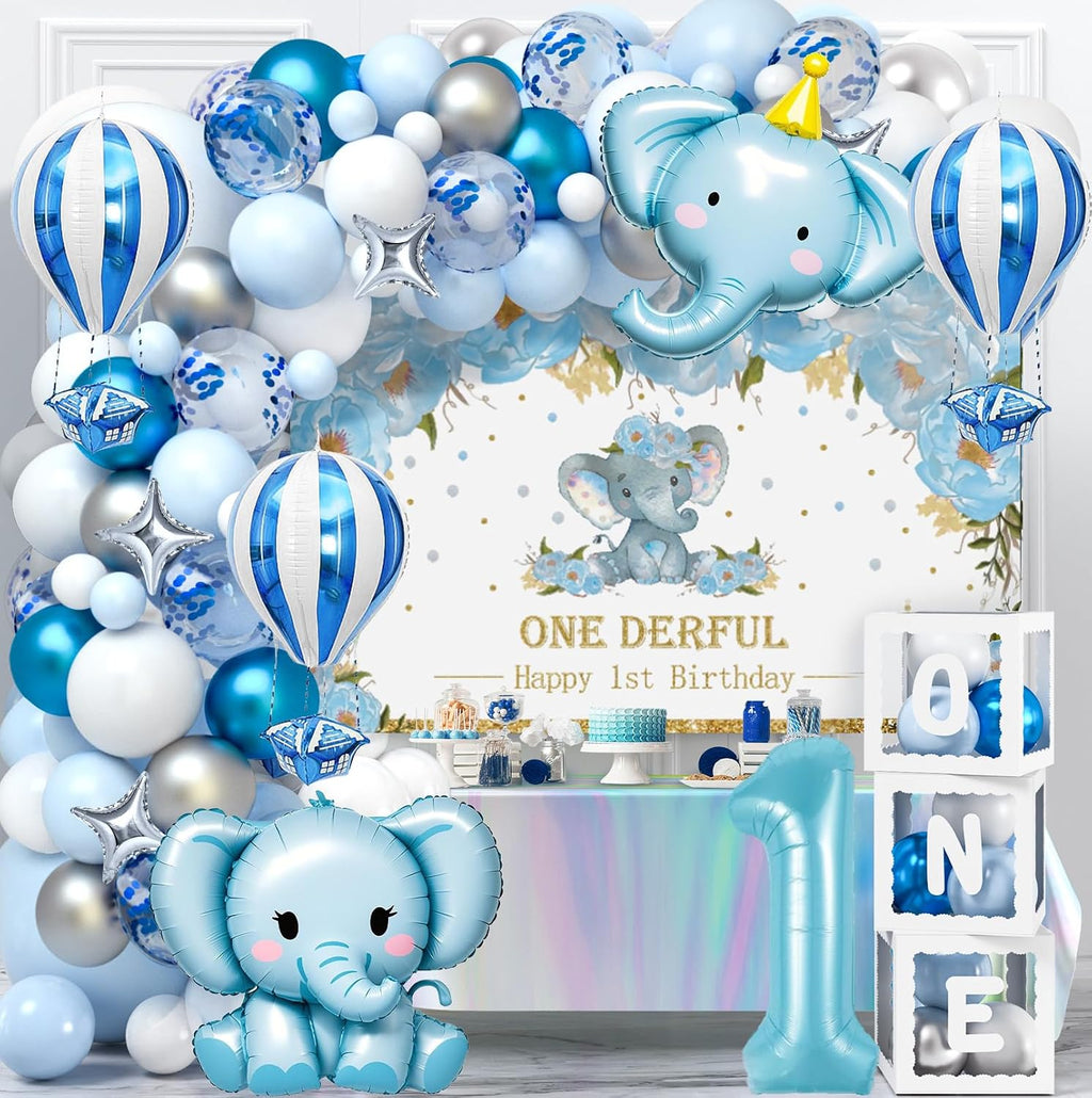 snln elephant 1st birthday decorations boy girl first, main product view