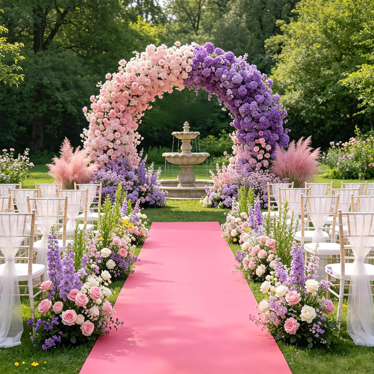 VOK Pink Aisle Runner Carpet Rugs for Wedding Accessories, Premium 160 GSM Fe...