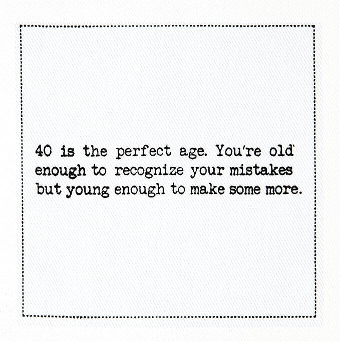 Five Star Napkins 40th Birthday Quotes White Cotton Cocktail Napkins, Beverage Napkins, Bar Napkins, Cloth Napkins, Party Napkins, Events, Holidays, Weddings, Birthdays, Disposable, 4.5" x 4.5"- (50x)