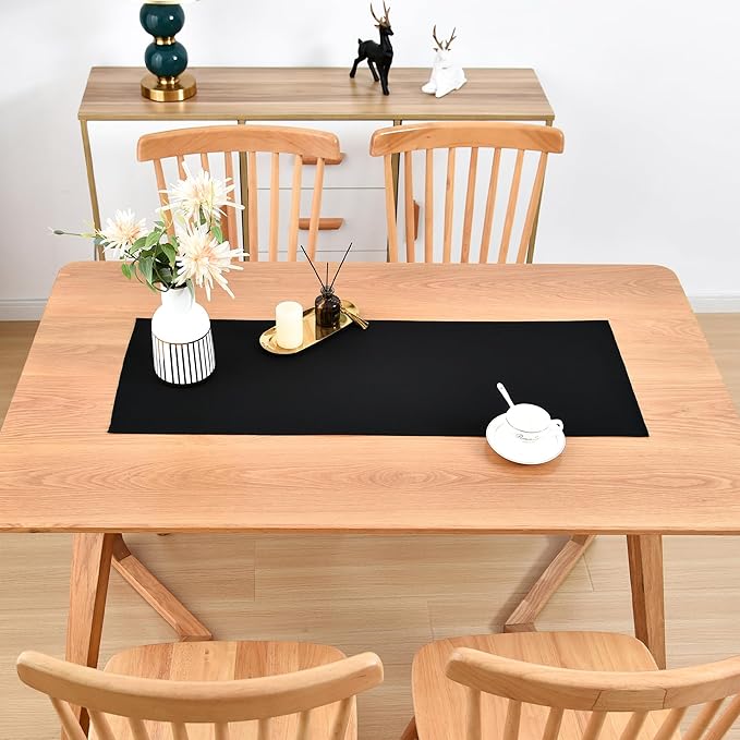 Farmhouse Black Table Runner Small Short Table Runners 36 Inches Coffee Table Runner for Dresser Living Room Bedroom Holiday Party Banquet 12X36 Inch