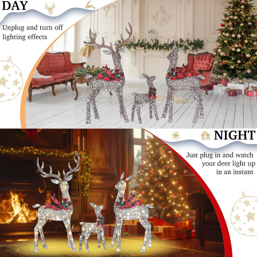 58 inch 3d woven large lighted christmas deer showing dimensions