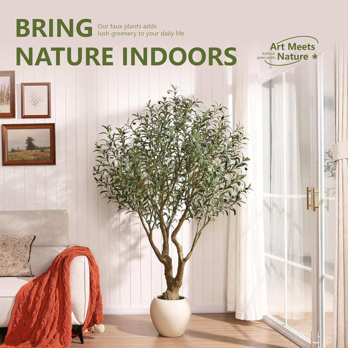 verinatural artificial olive tree 6ft faux plant home showing dimensions