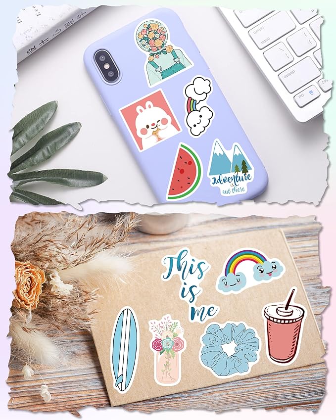 Sticker for Water Bottles, 300 Pcs/Pack Cute Vinyl Waterproof Vsco Laptop Stickers for School Students Gifts Classroom Teachers Prizes Stickers for Kids Teens Girls