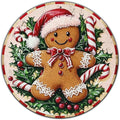 Round Christmas Metal Tin Sign Rustic Wall Decor Gingerbread Man Vintage Tin Sign Candy Canes Christmas Tin Sign for Home Garden Kitchen Bar Cafe Restaurant Garage Wall Decor 8 * 8 in