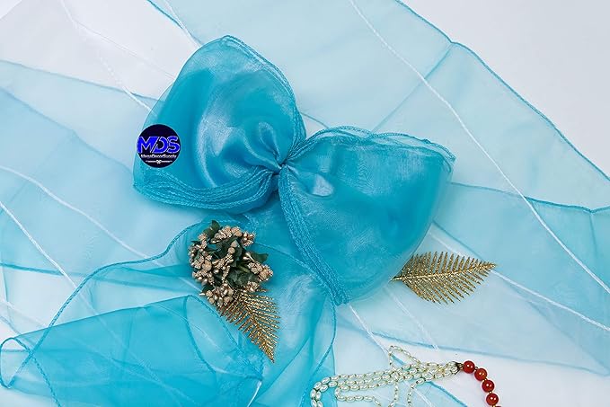 MDS Pack of 200 PCS Organza Chair Sashes Wider Dining Chair Bows Ribbon Tie Back for Wedding Party Birthday Bridal Shower Reception Event Banquet Home Chair Cover Decoration - Light Teal