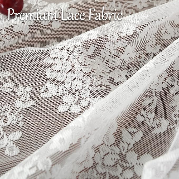 Jeloris Round Lace Tablecloth with Elegant Scalloped Bottom for Any Special Event Such as Wedding, Birthday Party, Baby Shower, Anniversary (78 inch, Style 1)
