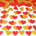 200 Pcs Red Gold Heart Paper Confetti for Valentine's Day Wedding Baby Shower Birthday Party Table Decoration Supplies
