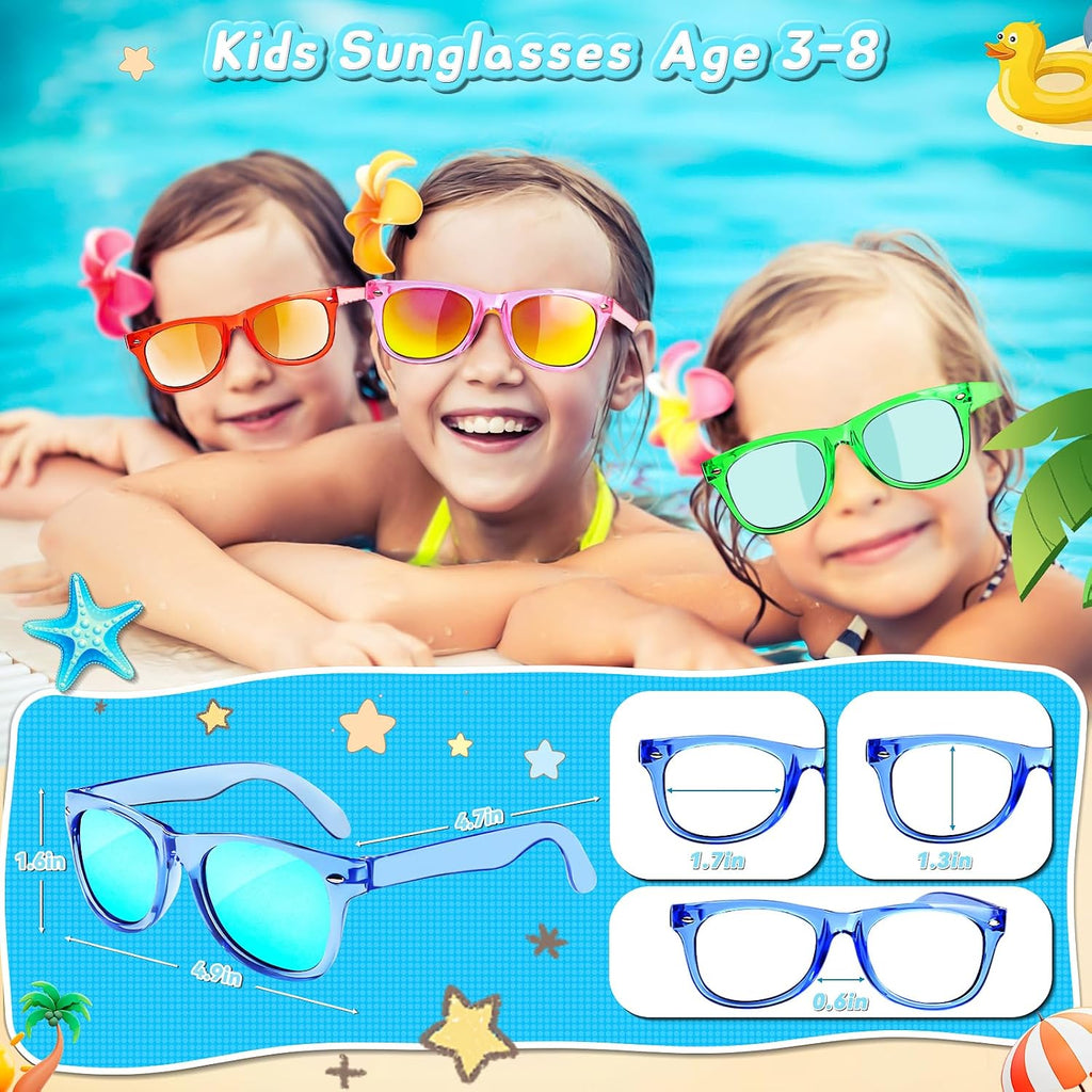 GKTZ Kids Sunglasses Party Favors - Boys Girls Valentines Day Gifts, Neon Sunglasses with UV 400 Protection for Kids Classroom Favors Birthday Goodie Bags Stuffers - 16 Packs