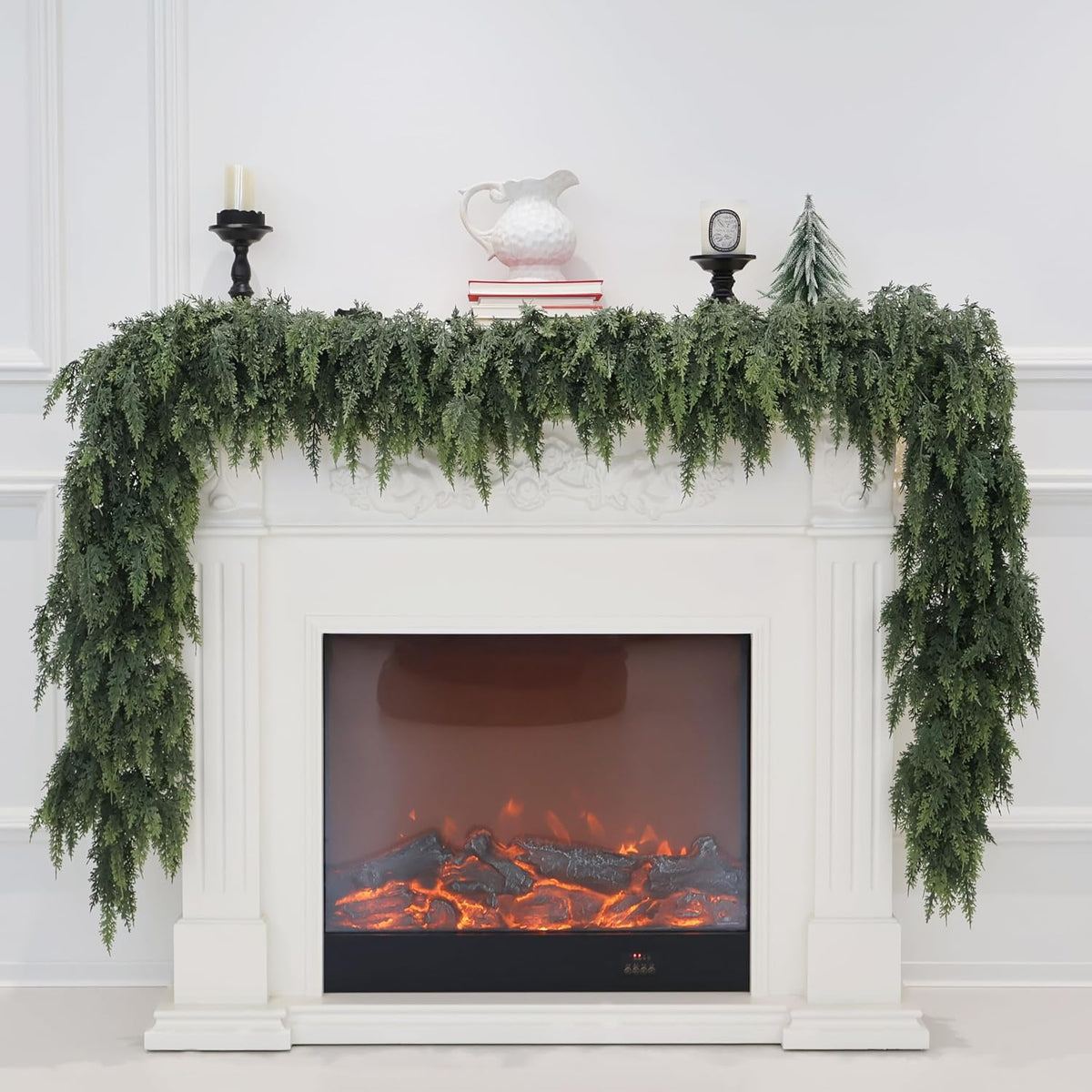 9ft christmas cedar garland real touch greenery for, main product view