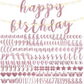 TaoBary 167 Pcs DIY Banner Kit Happy Birthday Glitter Banner Customizable Glitter Make Your Own Kit 162 Letters Symbols and Numbers 3 Rope for Birthday Halloween Wedding Christmas(Rose Gold)