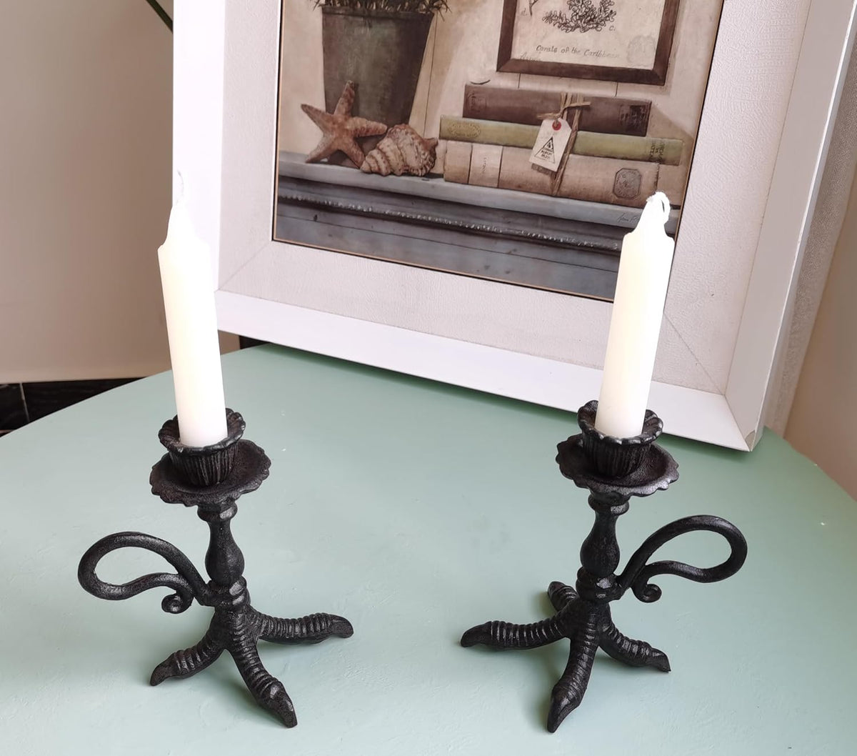 Claw Foot Candlestick Holders - Feet Taper Candle Holders, Black Candlesticke...
