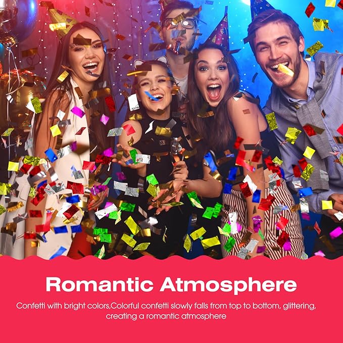 Metallic glitter Confetti Paper - Color Flame Retardant Foil Confetti Great for Birthday Parties,Concerts,Celebrations,Weddings,Confetti Party,Graduation Ceremonies & More (2.2)