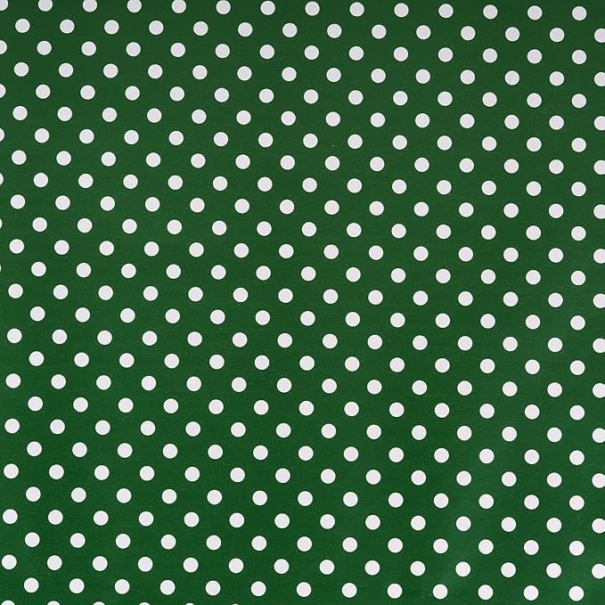WRAPAHOLIC Reversible Wrapping Paper - Mini Roll - 17 Inch X 33 Feet - Dark Green and Polka Dot Design for Birthday, Holiday, Wedding, Baby Shower