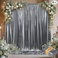 20ftx10ft Black Silver Glitter Sequin Backdrop Curtain for Parties, Wrinkle Free Sparking Backdrop Drapes, 4 Panels 5x10ft Shimmer Photo Back Drop Cloth for Wedding Birthday Photography