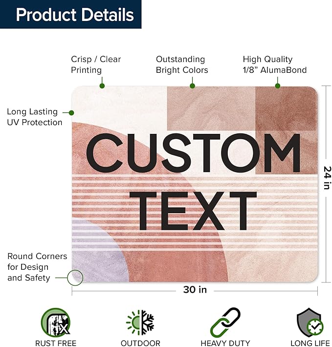 Custom Sign, Custom Street Sign, 11 Font Colors, 13 Font Styles, 4 Hole Options, 22 Sizes, 24x30 Inches, Rust Free DiBound, Fade Resistant, Made in USA by My Sign Center (Mid-Century Modern 1)