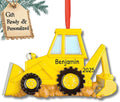 Personalized Bulldozer Ornament for Christmas Tree 2026 with Custom Name and Year Construction Truck Ornament Bulldozer Ornaments for Boys Kids and Toddlers Holiday Ornament Gift for Little Builders
