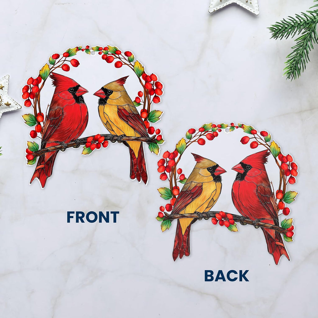 AXIARA Two Layer Wooden Cardinal Christmas Ornaments 2026 | Cardinal Christmas Decorations Gifts for Women Men, Sympathy Memorial Gift for Loss of Loved One