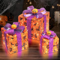 3 pieces lighted boxes halloween decorations, lighted gift, main product view