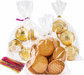 LOKIQNG Cellophane Bags Plastic Treat Bag Clear Cookie Candy Bags with Twist Ties for Party Favor Bag(100PACK,4x6inch)