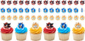 DecoPac Sonic the Hedgehog Rings, Cupcake Decorations Featuring Sonic, Tails, and Shadow - 24 Count (Pack of 2)
