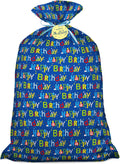 Laidans 56" Extra Large Blue Plastic Gift Bag, Jumbo Happy Birthday Gift Bag with Tag and Tie for Boy Kids Birthdays Parties or Holiday