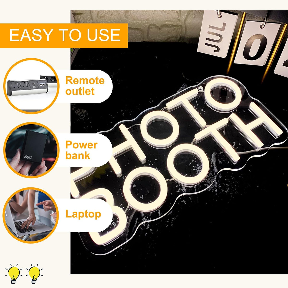 Allball Photo Booth Neon Signs for Wall Decor, Dimmable LED Photo Studio Neon...