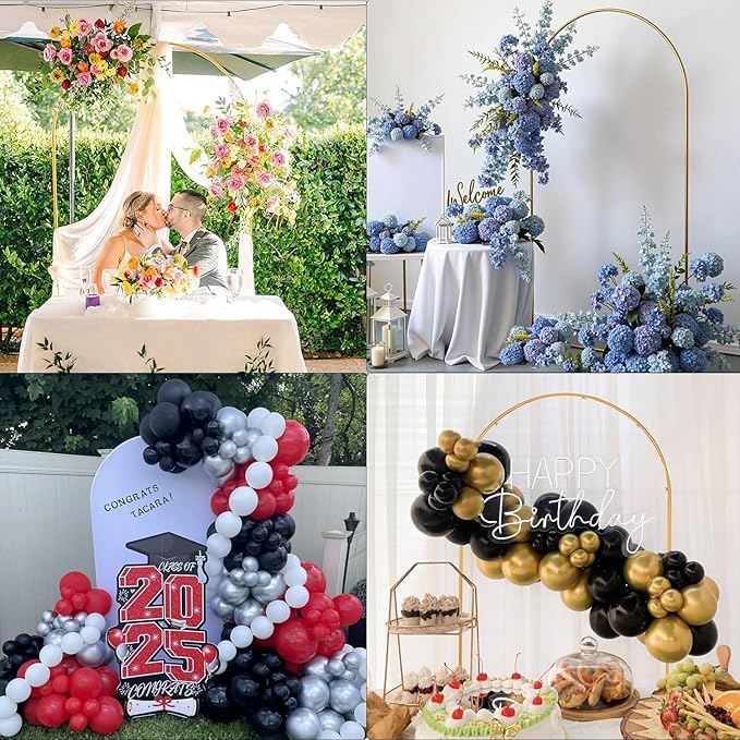 Vincidern 6.6 FT Wedding Arch Backdrop Stand for Parties, Balloon Arch Stand, Wedding Arches for Ceremony, Metal Arch Backdrop Stand for Bridal Baby Showers, Birthday Party Decoration Door Frame Gold