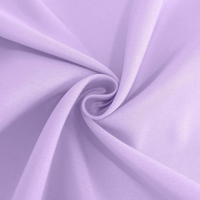Efavormart Round Tablecloth, 132 Inch Stain & Wrinkle Resistant Washable Table Cloth, Decorative Polyester Fabric Table Cover for Banquet, Wedding, Dining- Lavender