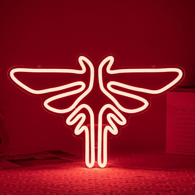 Moth Neon Sign Game Neon Light for wall Decor Red LED Neon Signs Animal Neon Lights for Bedroon Kids Room Video Game Center Decor