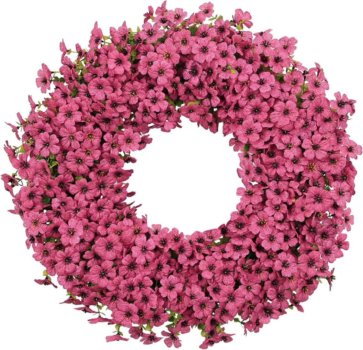 20" fuchsia artificial floral wreath for front door, main product view