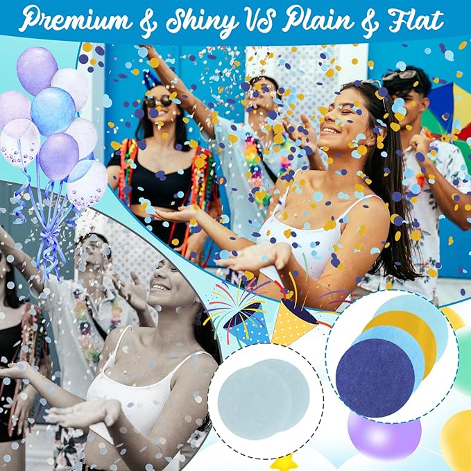 RYKOMO 10000 Pieces 1 Inch Round Tissue Paper 3.5oz Table Confetti Dots Blue Round Tissue Confetti for Craft DIY Scrapbooking Birthday Party Festival