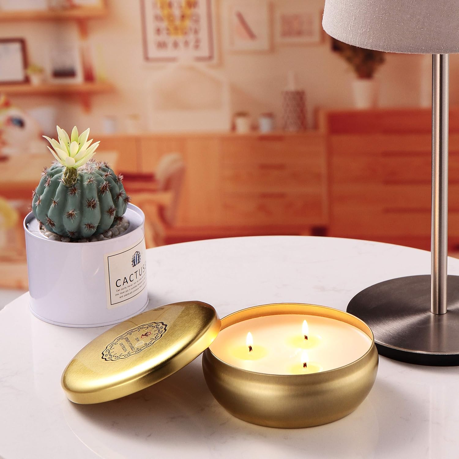 Tuyai Citronella Candles Outdoor and Indoor, 3 Pack 3-Wick Scented Candles Gift Set, Natural Soy Wax Candle