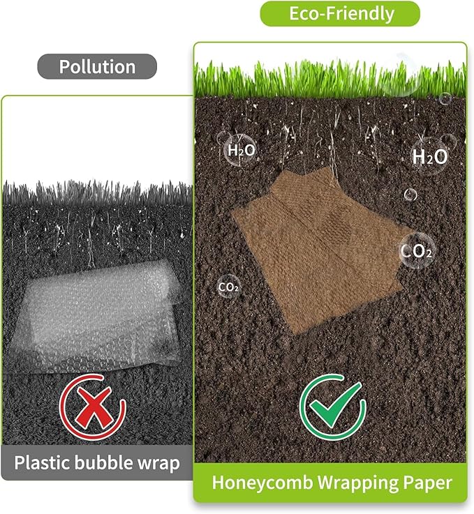 Honeycomb Packing Paper 20" x 1500' Recyclable Cushion Packing Paper Expanding Honeycomb Packing Paper Wrap Roll Eco Friendly for Moving Shipping Gift Packaging Breakables-Brown