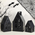 beeveer 3 pack metal halloween haunted houses black, main product view