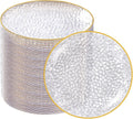 rubtlamp 100 pack clear gold plastic dessert plates, main product view