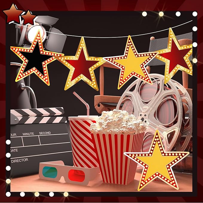 Geosar 48 Pcs Movie Star Cardboard Red Carpet Awards Night Cutouts Confetti Cutouts for Bulletin Board Movie Party Decoration Supply Wall (11 Inch)