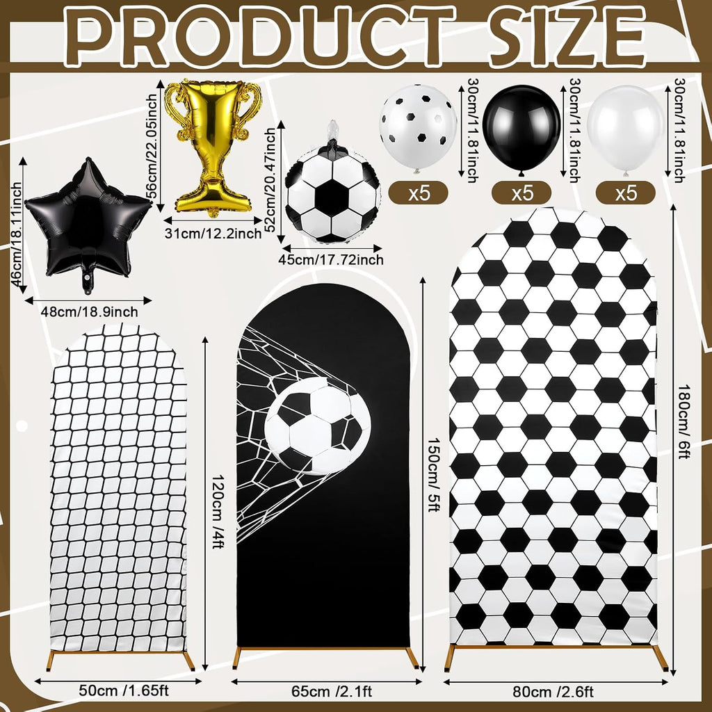 foilswirl spandex arch backdrop cover 34 pcs soccer, close-up detail