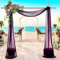 MDS Halloween Chiffon Draping Fabric - 1 Panel, 30" Wide x 75ft Long - Sheer Spooky Arbor & Canopy Drapery for Haunted House Backdrops, Party Ceilings, DIY Costumes & Themed Events - Eggplant