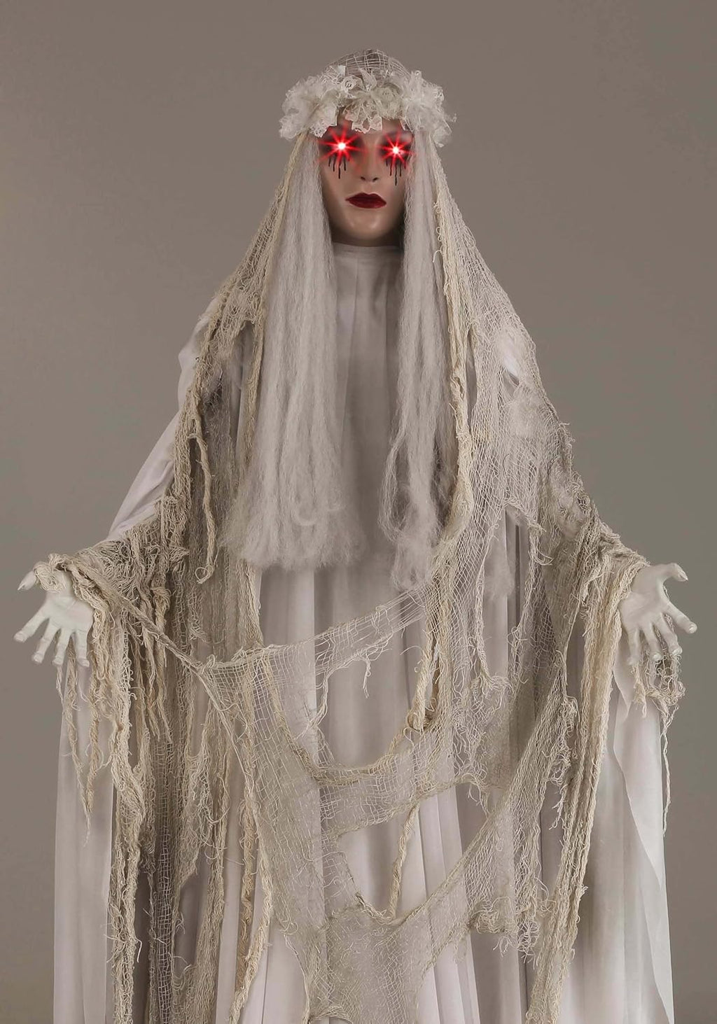 fun costumes venetian victoria white ghost light-up eyes, side view