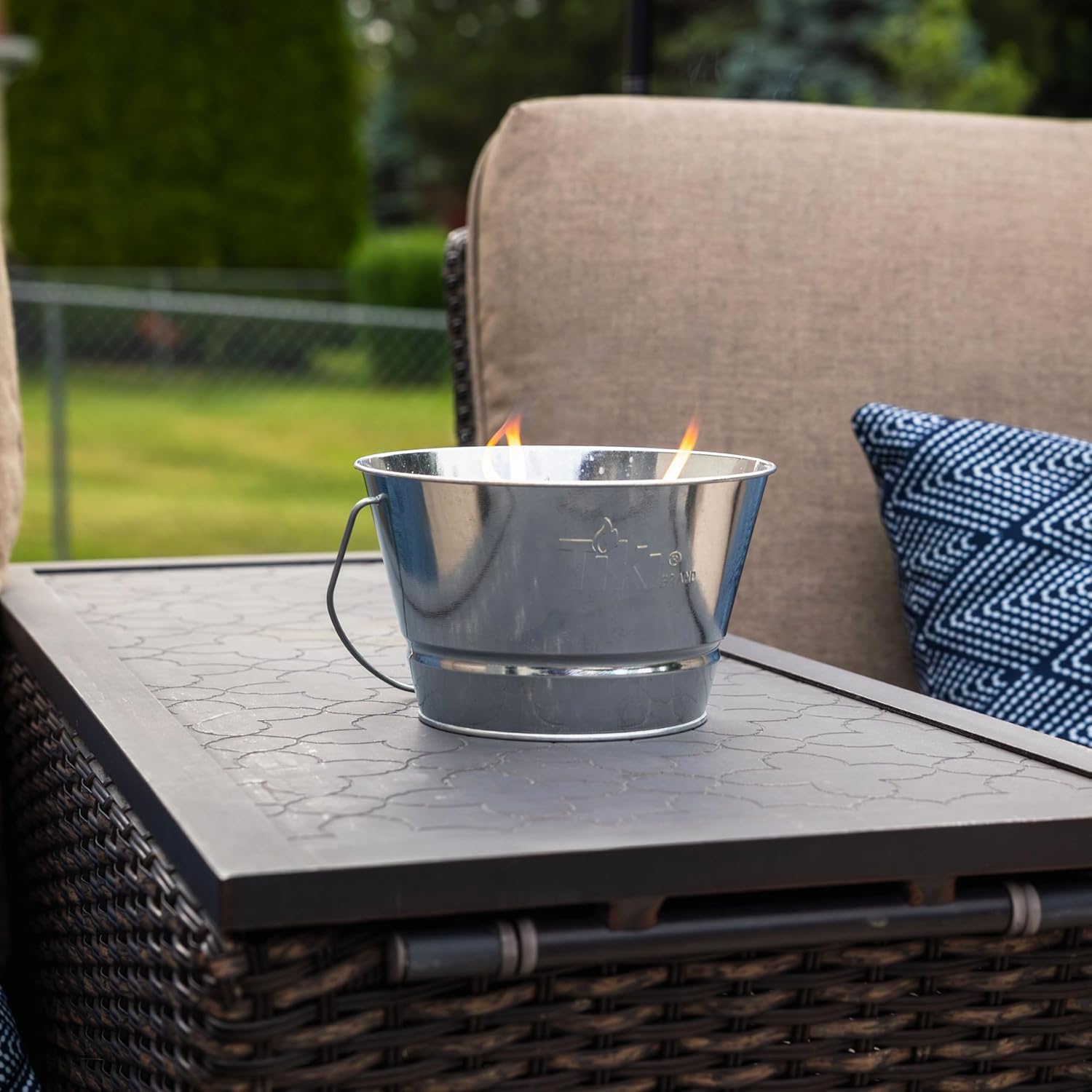 TIKI Citronella Candle Bucket for Outdoors, Triple-Wick Galvanized Metal | Citronella formula helps repel mosquitoes
