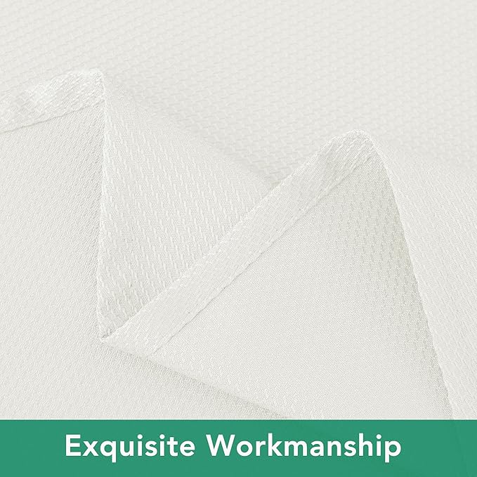 Biscaynebay Textured Fabric Tablecloths 52x70 Inches Rectangular, Ivory Water Resistant Tablecloths for Dining, Kitchen, Wedding, Parties etc. Machine Washable