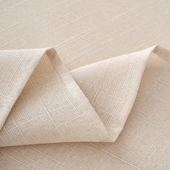 NLMUVW Champagne Tablecloth for Rectangle 84 Inch - Linen Table Cloth 6ft Water Resistant Farmhouse Burlap for Kitchen Dining Café, 54 x 84 Inch